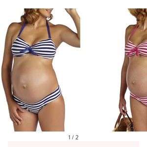 Pez D’Or ‘Rimini' Textured Stripe Maternity Bikini